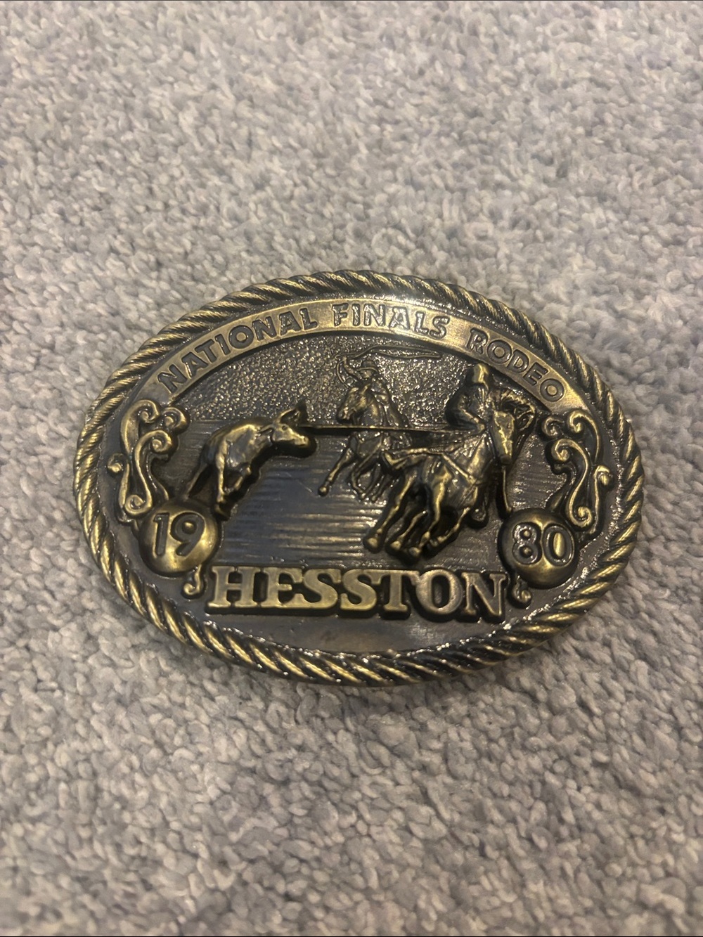 Vintage Hesston National Finals Rodeo belt buckle.